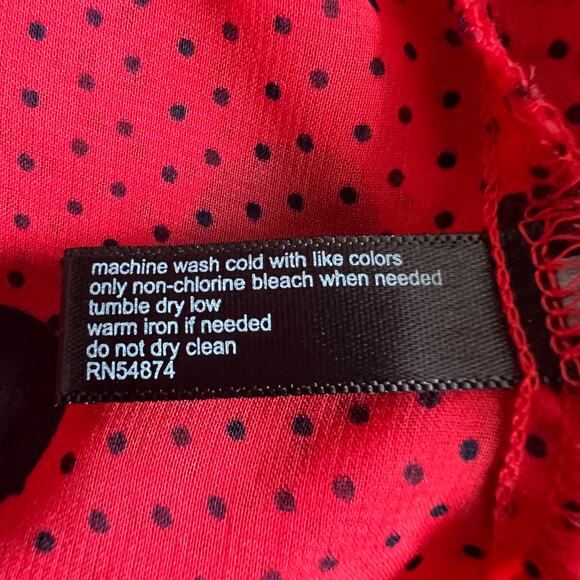 The Limited Red Polkat Printed V Neck Short Sleeve Top, S - Picture 4 of 4